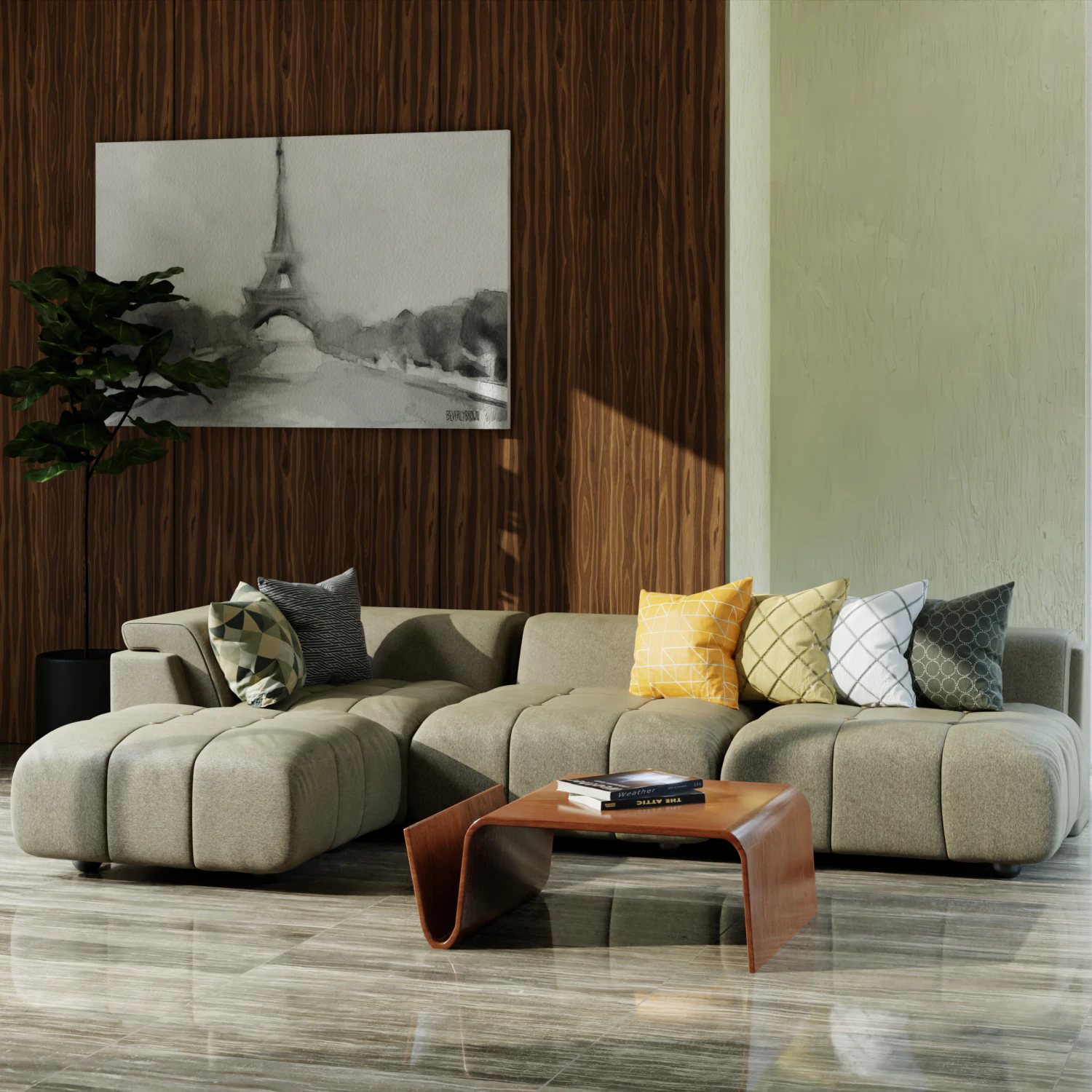 photorealistic living room in native blend file 3D Model .c4d .max .obj .3ds .fbx .stl .blend