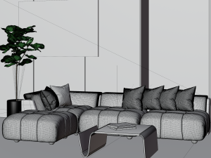 photorealistic living room in native blend file 3D-Modell