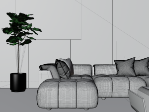 photorealistic living room in native blend file 3D-Modell