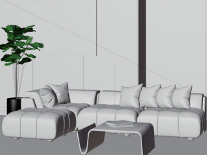 photorealistic living room in native blend file 3D-Modell