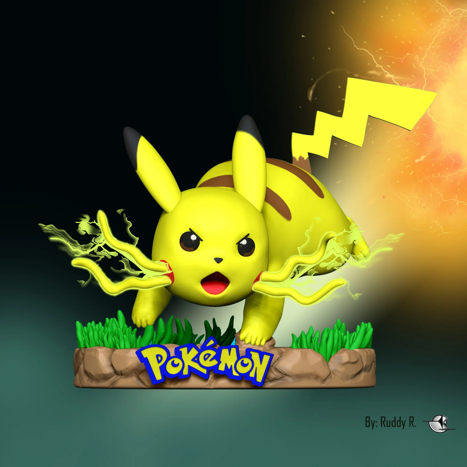 pikachu 3D Print Model .c4d .max .obj .3ds .fbx .stl .blend