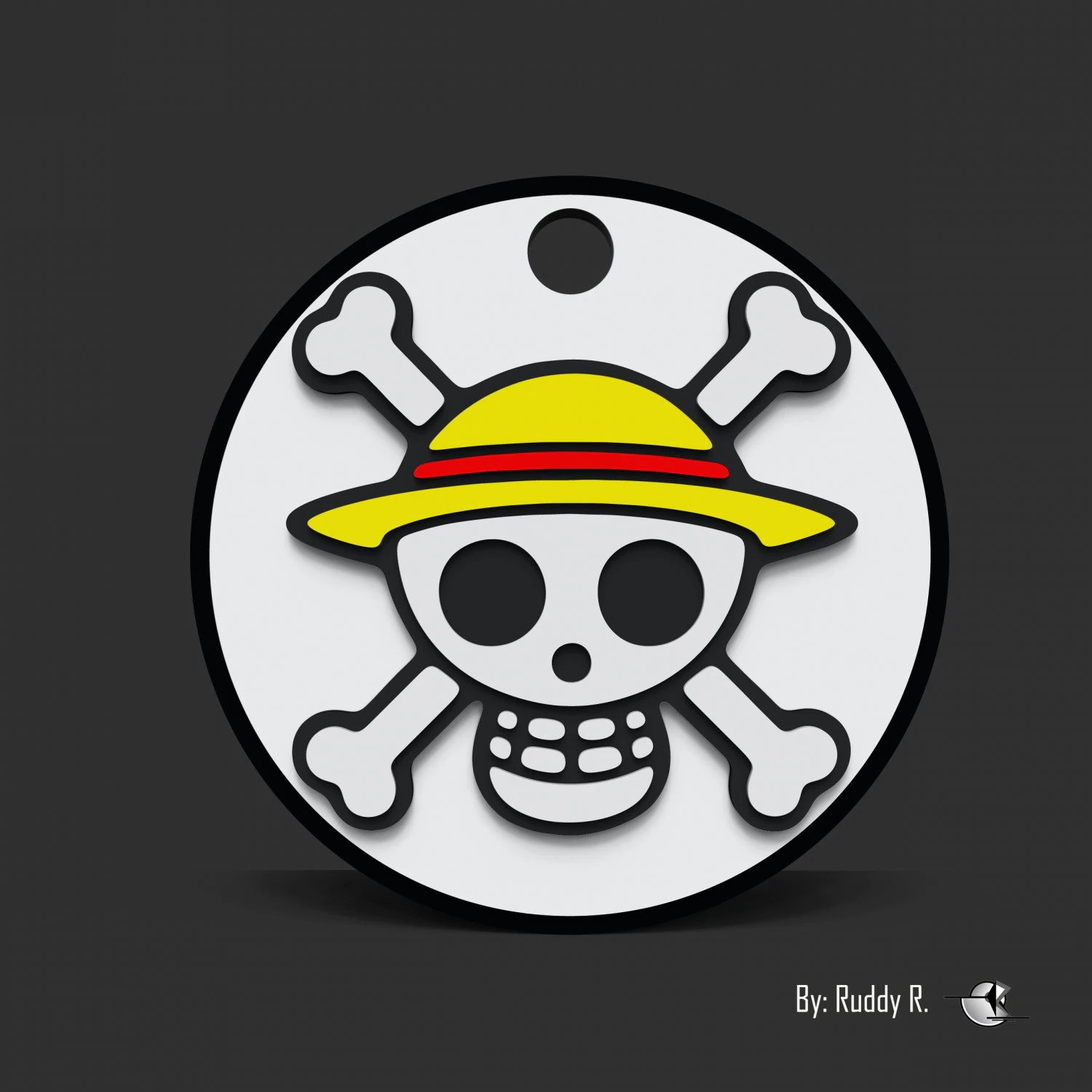 one piece key chain 3D Print Model .c4d .max .obj .3ds .fbx .stl .blend 