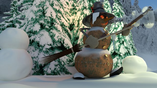 3d snowman 3D-Modell .c4d .max .obj .3ds .fbx .stl .blend 