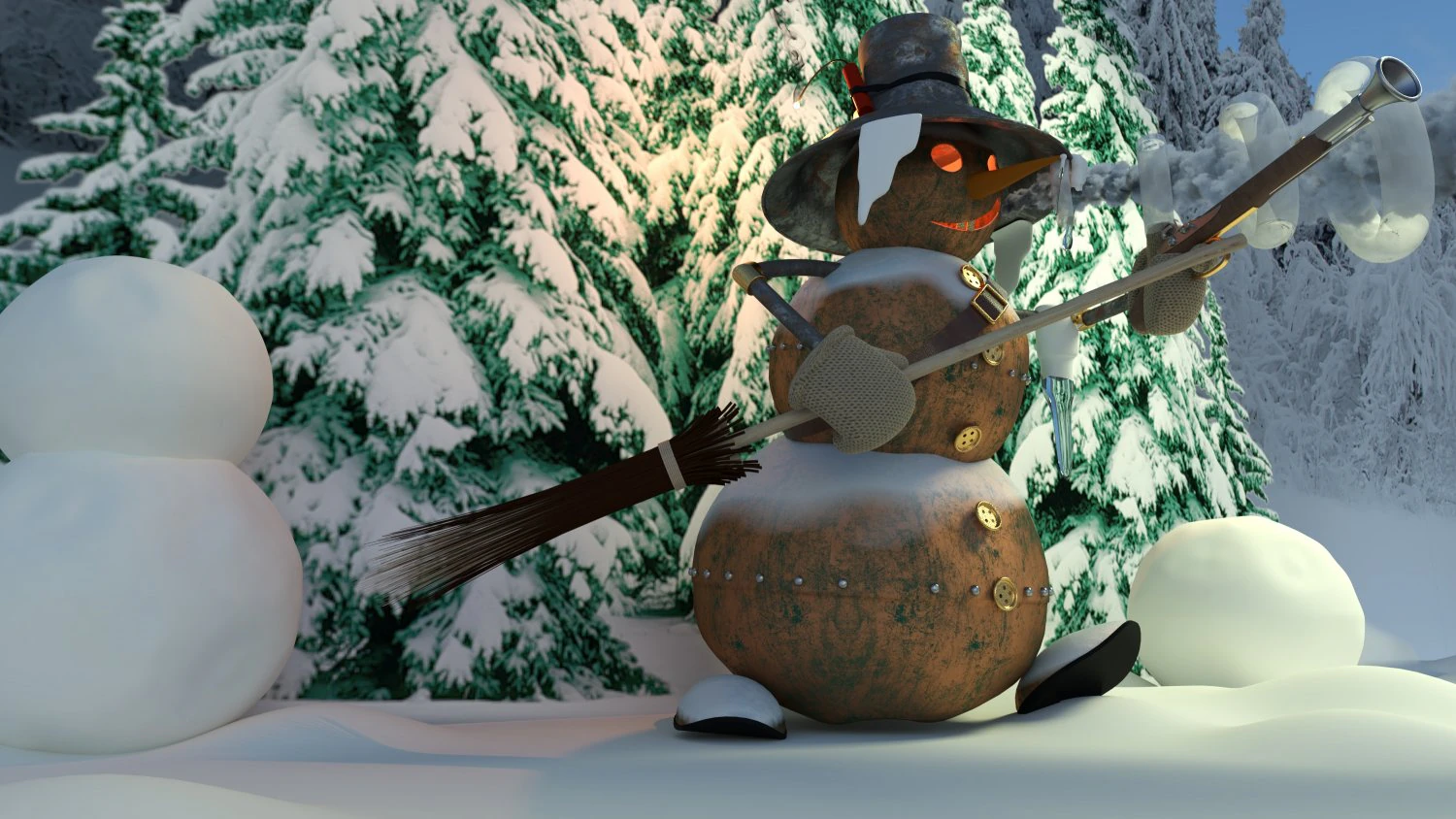 3d snowman 3D Model .c4d .max .obj .3ds .fbx .stl .blend 