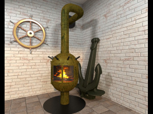 stove fireplace mine Modèle 3D