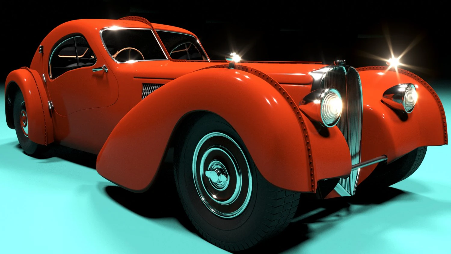Bugatti atlantik cope 1939 3D Model .c4d .max .obj .3ds .fbx .stl .blend 