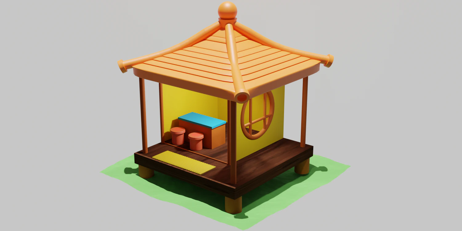 lowpolli cafe 3D Model .c4d .max .obj .3ds .fbx .stl .blend 