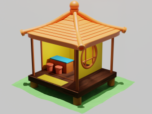 lowpolli cafe 3D 模型