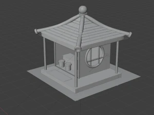 lowpolli cafe 3D Model