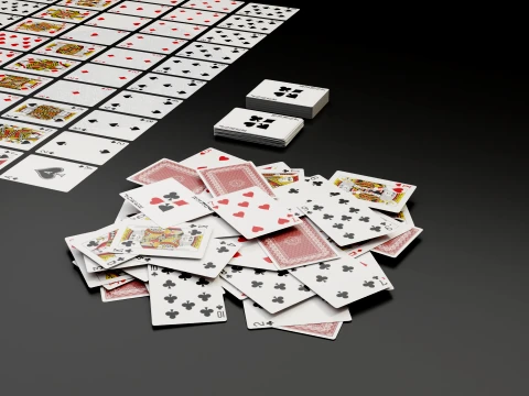 3D Playing Cards Set - Complete Collection Model 3D