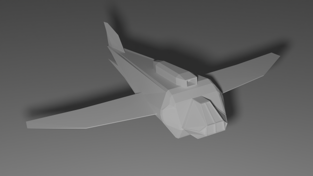 low poly airplane ver 1 3D Model .c4d .max .obj .3ds .fbx .stl .blend 