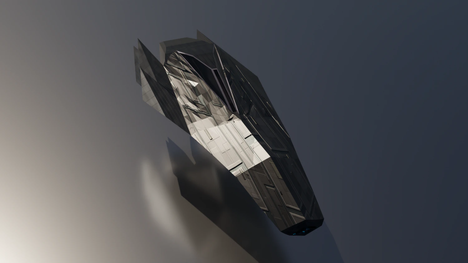 low poly space ship ver 1 3D Model .c4d .max .obj .3ds .fbx .stl .blend 