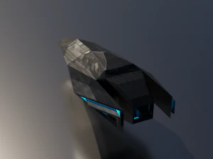 low poly space ship ver 1 3D Model