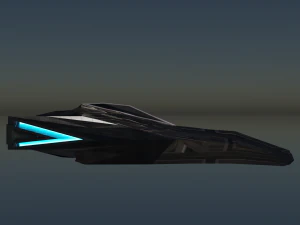 low poly space ship ver 1 3D Model