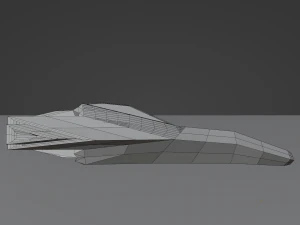 low poly space ship ver 1 3D Model