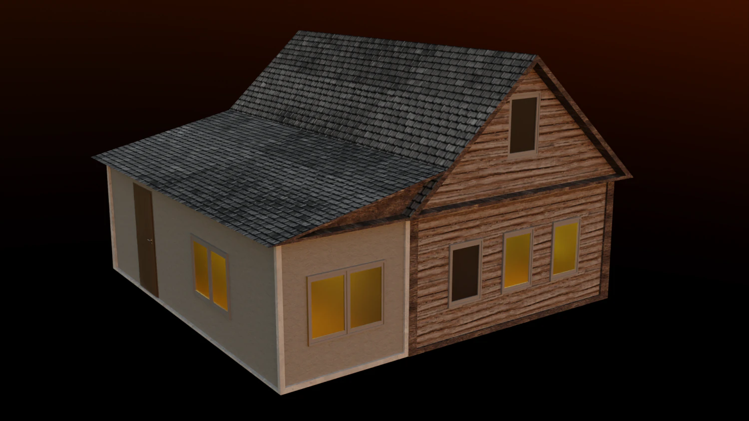 low poly russian house 3D Model .c4d .max .obj .3ds .fbx .stl .blend