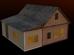 low poly russian house 3D 模型