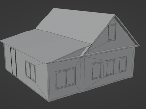 low poly russian house Modelo 3D