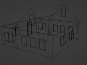 low poly russian house Modelo 3D