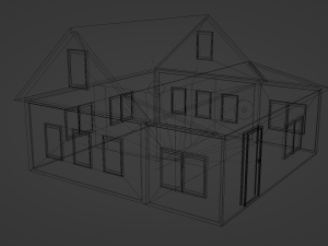 low poly russian house Modelo 3D