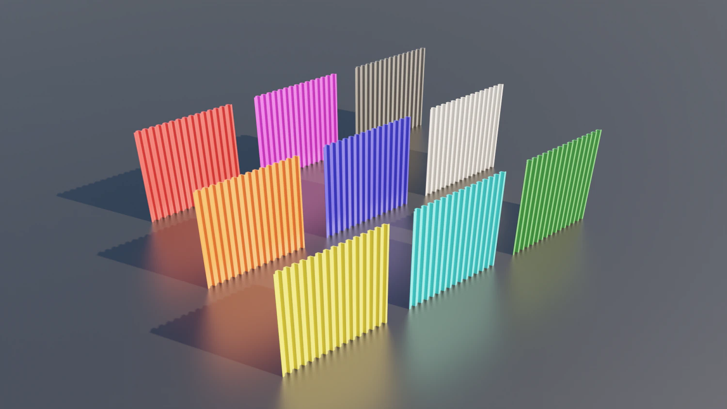 low poly metal fence 9 color options 3D Model .c4d .max .obj .3ds .fbx .stl .blend 