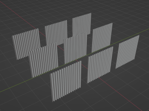 low poly metal fence 9 color options 3Dモデル