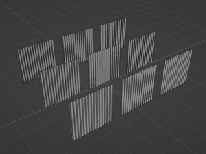 low poly metal fence 9 color options 3Dモデル