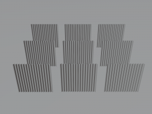 low poly metal fence 9 color options 3Dモデル
