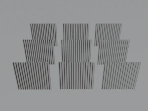 low poly metal fence 9 color options 3D Model
