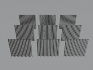 low poly metal fence 9 color options 3Dモデル