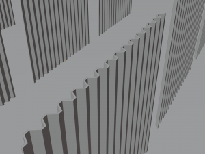low poly metal fence 9 color options 3Dモデル
