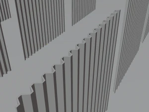 low poly metal fence 9 color options 3D Model