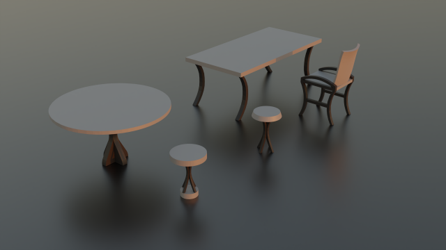 collection of minimalistic low-poly furniture 3D Model .c4d .max .obj .3ds .fbx .stl .blend 