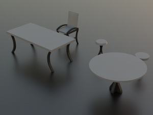collection of minimalistic low-poly furniture 3D Model