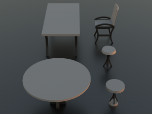 collection of minimalistic low-poly furniture 3D Model