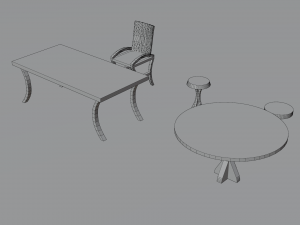 collection of minimalistic low-poly furniture 3D Model