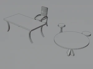 cole&ccedil;&atilde;o de m&oacute;veis minimalistas de baixo poli Modelo 3D