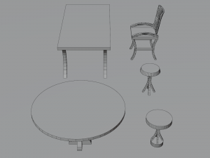 collection of minimalistic low-poly furniture 3D Model