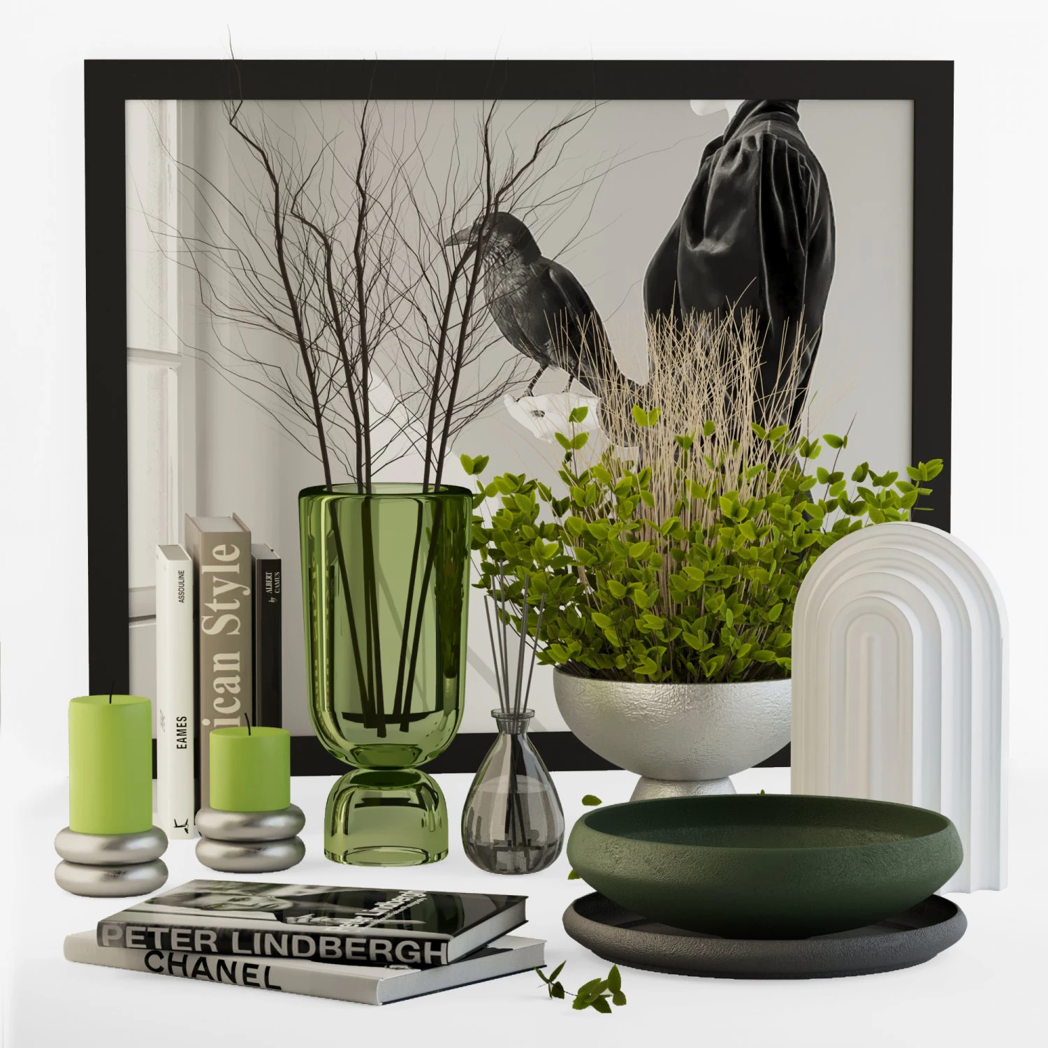 decorative set 001- plants set 3D Model .c4d .max .obj .3ds .fbx .stl .blend