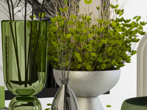 decorative set 001- plants set 3D Model