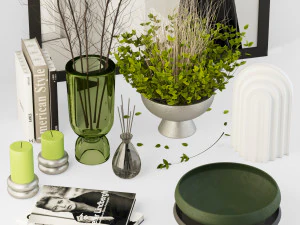 decorative set 001- plants set 3D Model