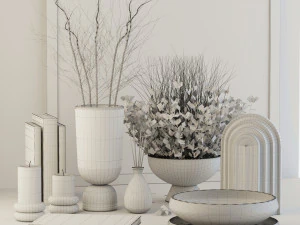 decorative set 001- plants set 3D Model