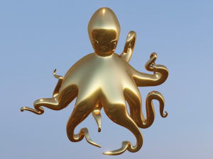 golden octopus Modelo 3D