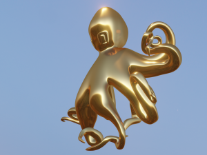 golden octopus Modelo 3D