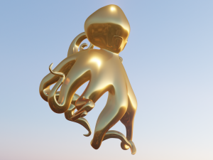 golden octopus Modelo 3D