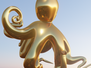 golden octopus Modelo 3D