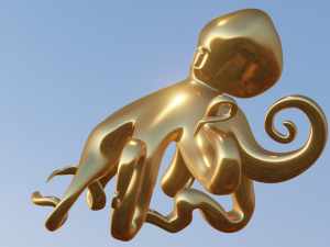 golden octopus Modelo 3D