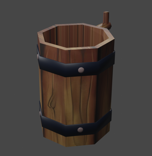 a model of a stylized wooden mug 3D Model .c4d .max .obj .3ds .fbx .stl .blend 