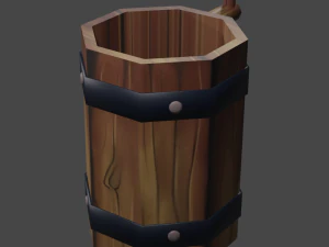 model mug kayu bergaya Model 3D