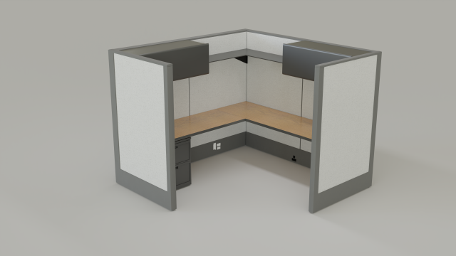 office cubicle empty Modello 3D .c4d .max .obj .3ds .fbx .stl .blend 